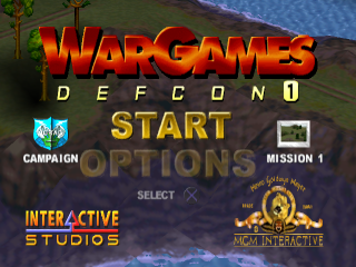 War Games Defcon 1 title screen for Playstation